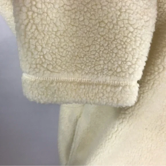 Liz Claiborne Cream Colored Sherpa Half Zip Faux Sherling Jacket - Picture 8 of 14